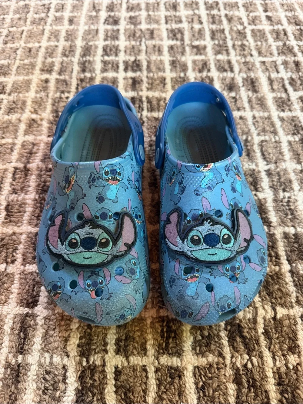 Kids Blue Stitch-Themed Slip-On Crocs